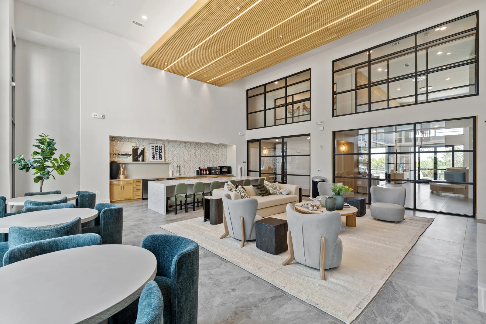 Apartment clubhouse lounge
