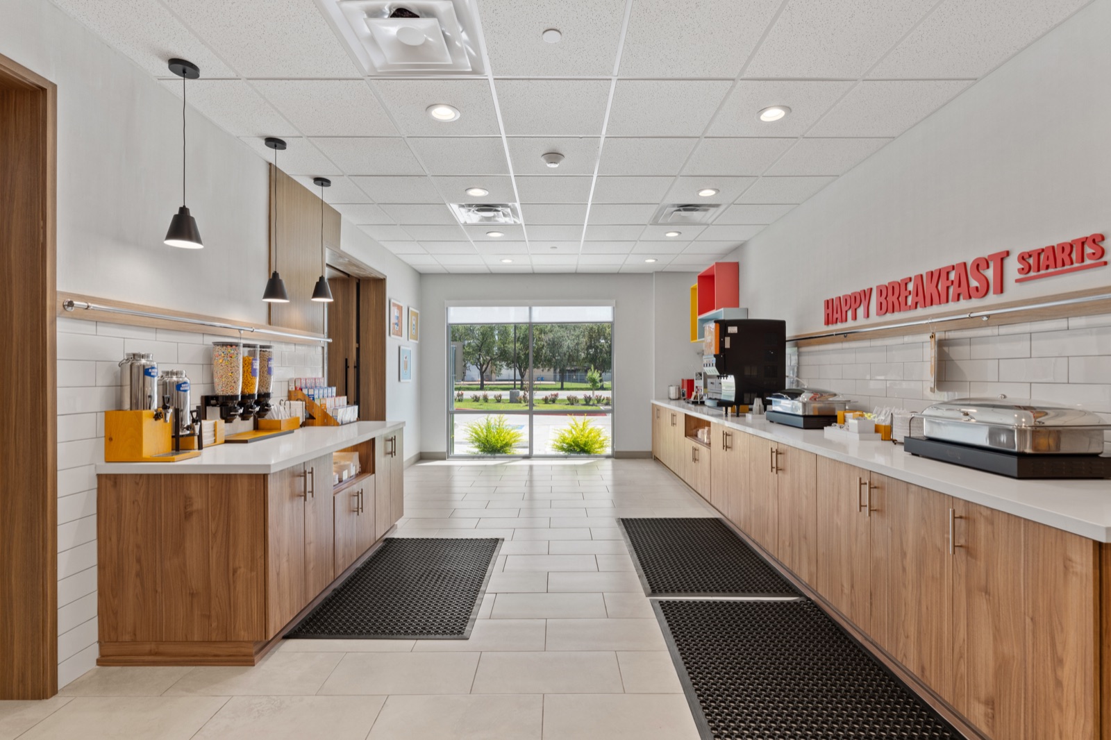 Hotel breakfast serving area