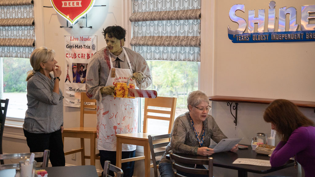 Leatherface at Hooper's restaurant in Kingsland, Texas