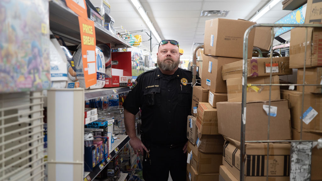 Granite Shoals Police Capt. Chris Decker in Dollar General